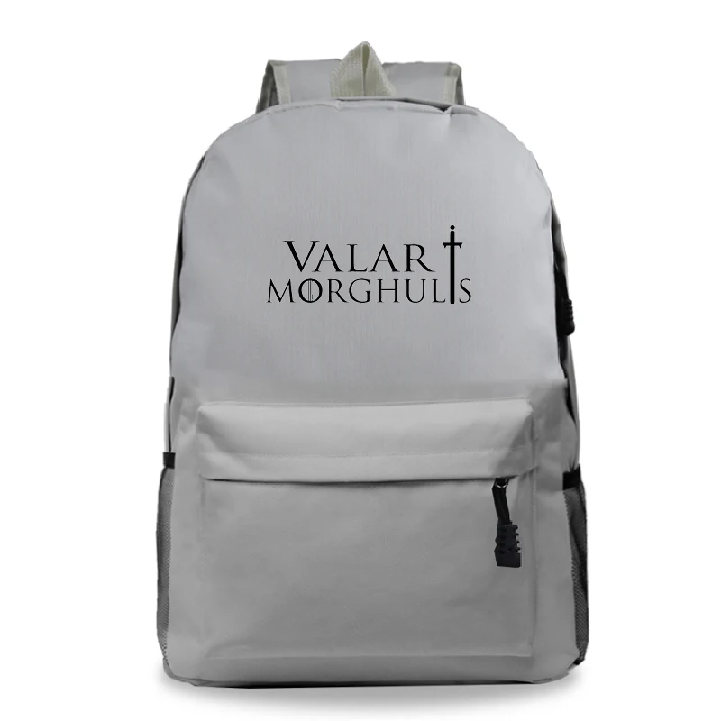 Gray 6 Mochila Mujer, школьный рюкзак с изображением Игры престолов, аниме, Мужская школьная сумка, сумка для книг, Sac A Dos Valar Morghulis, для женщин, Tassen Plecak - Цвет: Gray 6