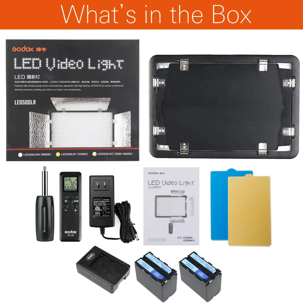 Godox LED 500LRW 5600K 500 Светодиодная лампа для видеосъемки + пульт дистанционного