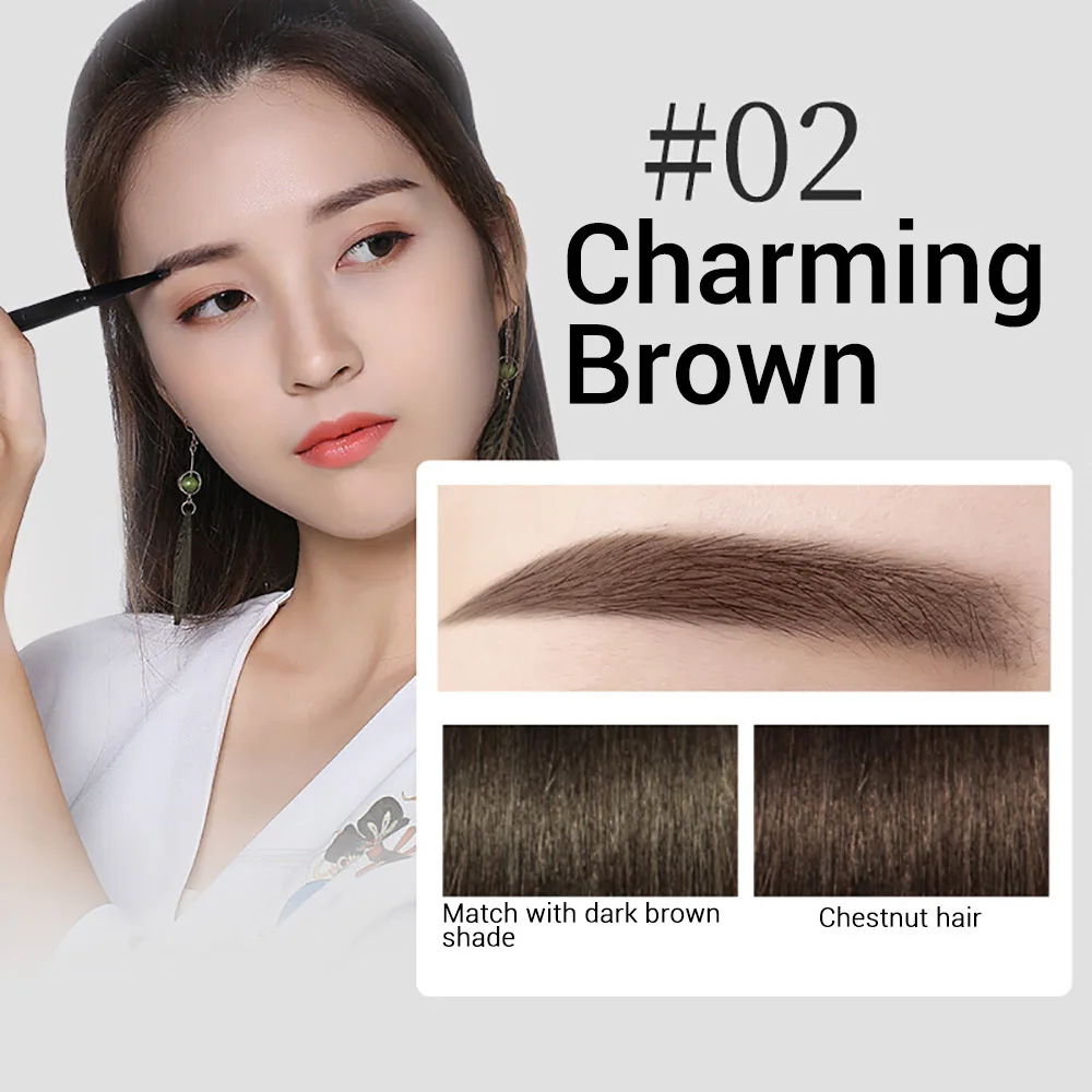 Charming brown Крем для макияжа soonpure 3 в 1 Водостойкий карандаш для бровей Макияж натуральный длинный стойкий для бровей карандаш+ пудра+ кисть и купить один получить один бесплатно - Цвет: Charming brown