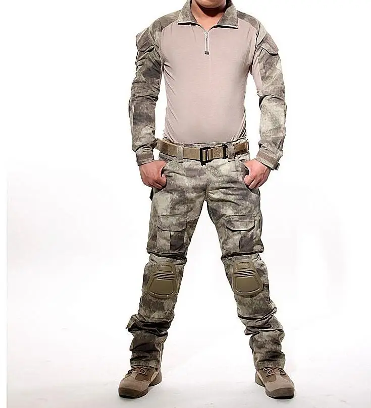 Лесной Камуфляж цифровой FG AU ACU Мультикам мужские тактический бой Airsoft лягушка костюм набор Рубашка Брюки Военная форма - Цвет: AU