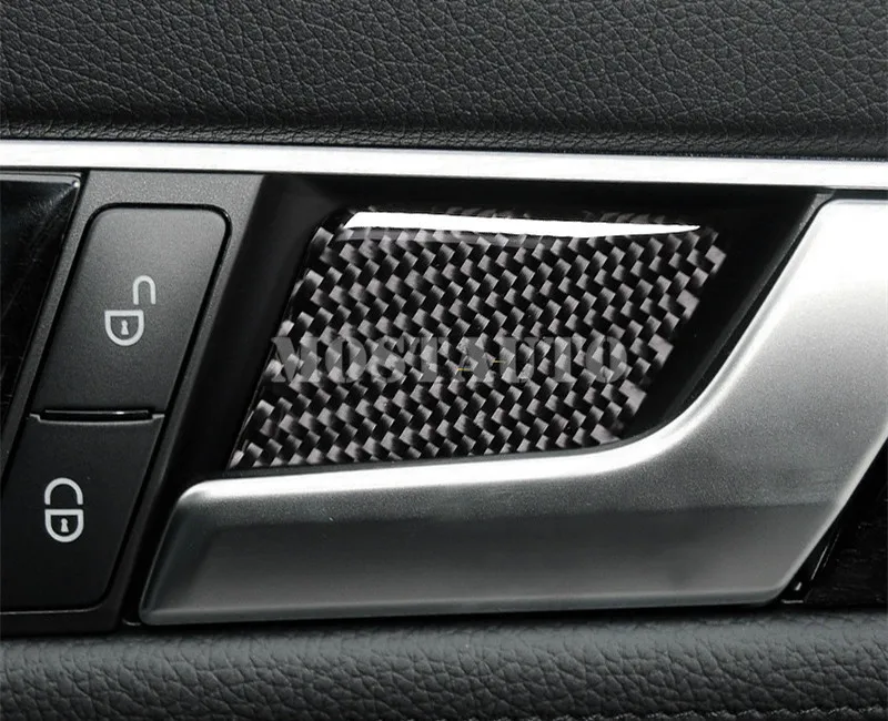 

For Benz E Class W212 Carbon Fiber Car Door Handle Bowl Trim Cover 2010-2015 4pcs Car Accessories Interior Car Decor Car Trim
