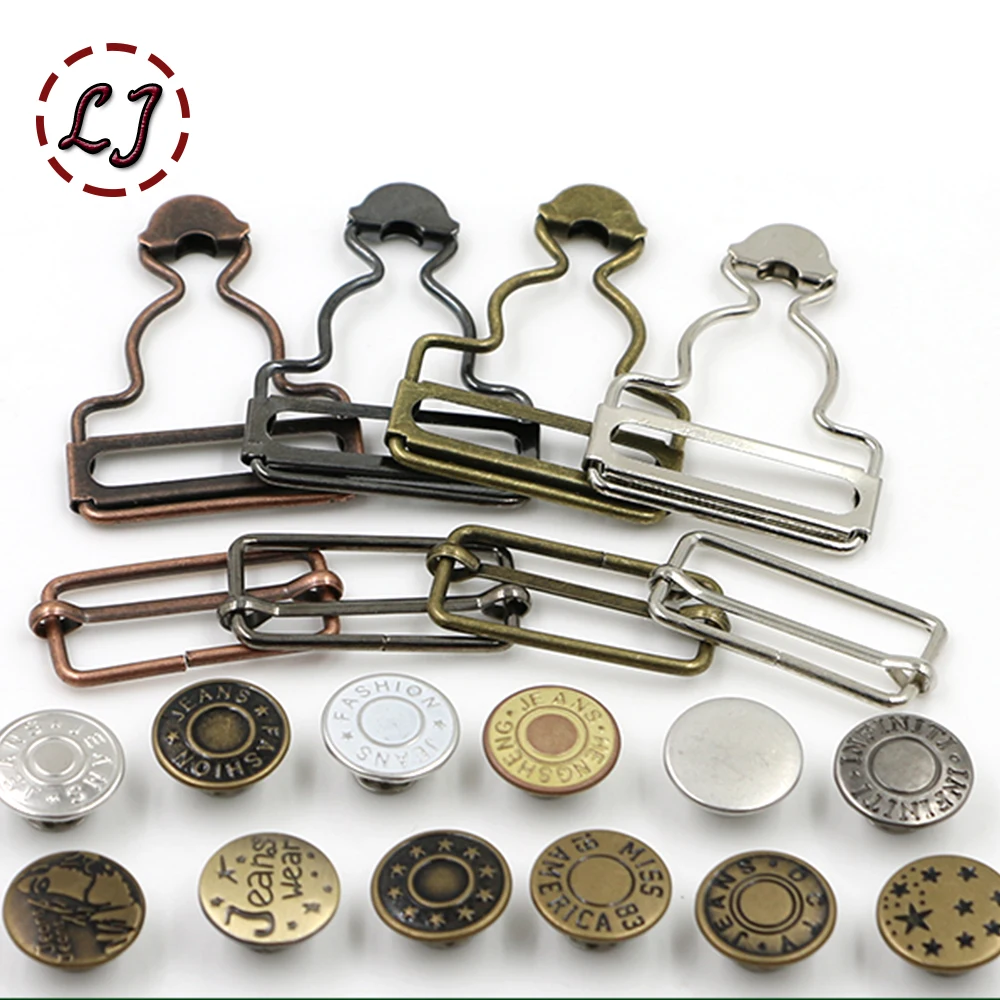 

New arrived 10sets/lot metal Adjustable Buckles button for cowboy rompers Braces skirt garment sewing accessories DIY scrapbook