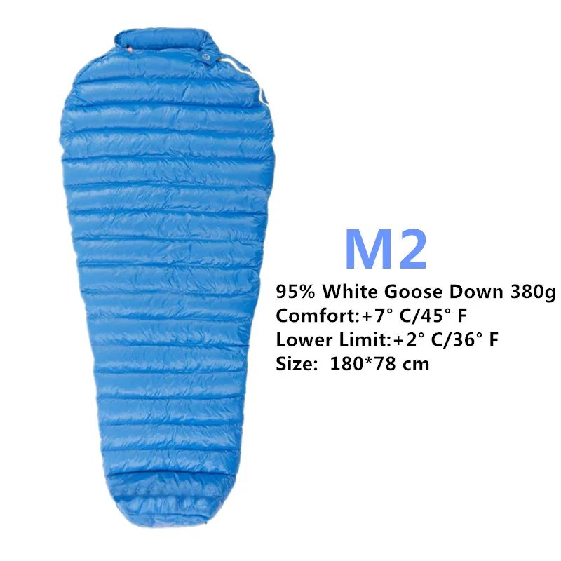 M2 380G Blue AEGISMAX уличный кемпинговый ультра-светильник для мам 95%, 800FP, спальный мешок на гусином пуху, весенний, осенний, зимний тент, светильник, спальный мешок - Цвет: M2 380G Blue