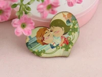 set of 50pcs large lovely heart wooden boy and girl cabochons pendants for diy jewelryscrapbookbagscrafts 50mm mk0207