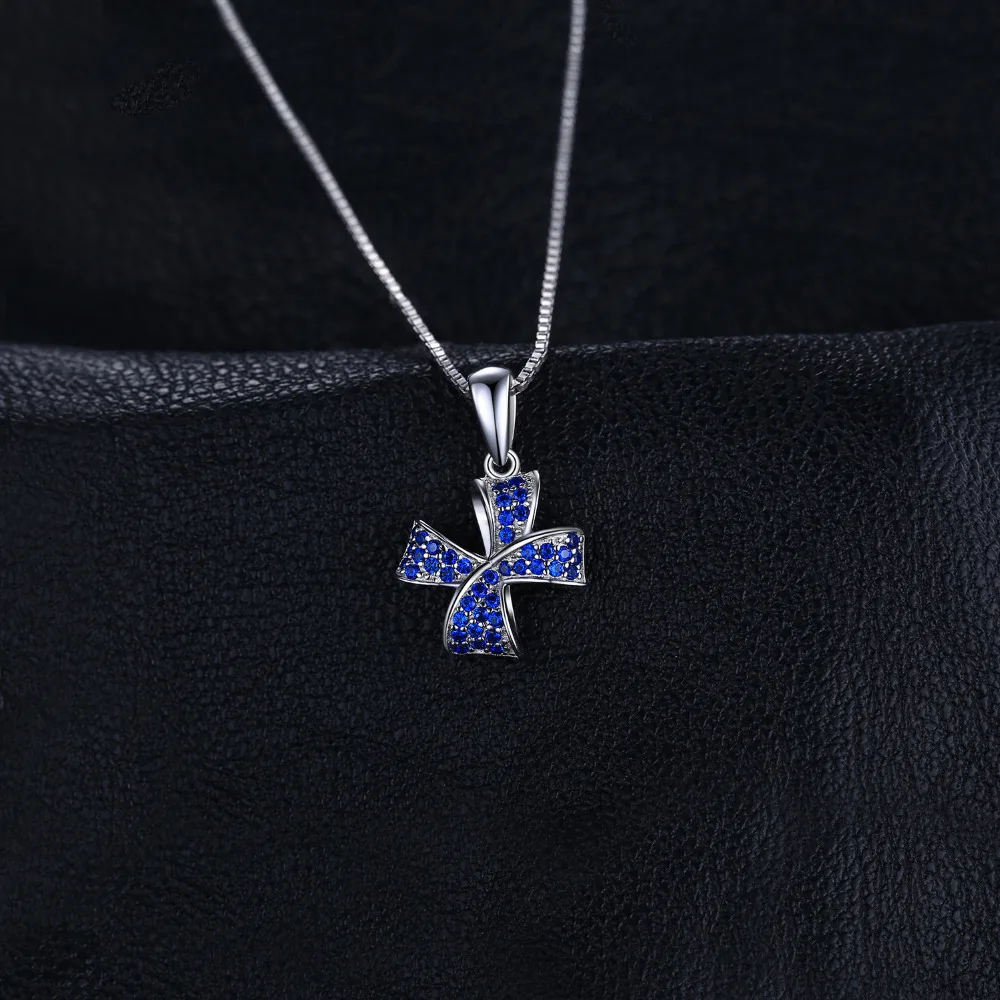 Jewelrypalace Цветок Узел 0.22ct создан синий шпинель проложить кулон soild стерлингового
