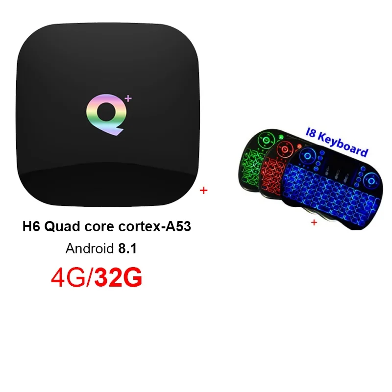 T95 Q Plus Smart tv Box Android 8,1 tv Box 4 ГБ ОЗУ 32 Гб 64 Гб ПЗУ 1080p 4K H.265 USB3.0 Netflix H6 PK s905x2 телеприставка pk T95Q - Цвет: 4G32G i8