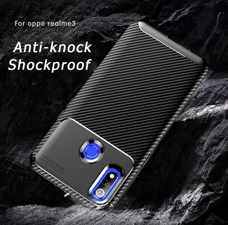 For Realme 6.22'ɿor OPPO 3 Reno R17 F11 Pro Carbon Fiber Cover Soft Silicone Case for Oppo realme3 reno Backet Shell |
