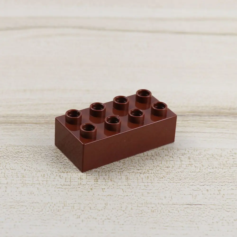 Coffee 30 шт./лот объемный Duplo Кирпич 2x4 крупные частицы креативный строительный блок DIY строительные игрушки для детей совместимый с лего - Цвет: Coffee