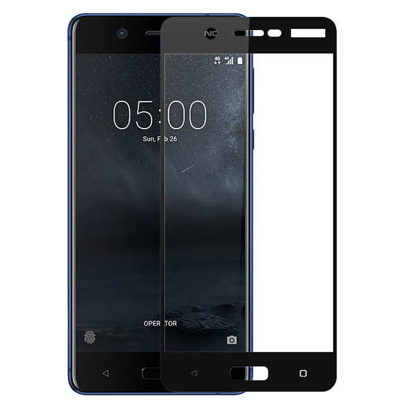 Для Nokia 5 закаленное стекло 9 H Полное покрытие экрана защитное защитная пленка на