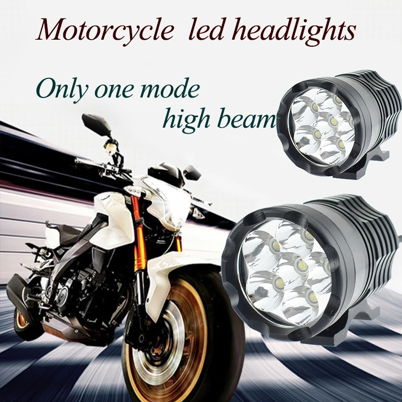 

Motorcycle LED Headlight only high beam 12V 60W Spotlight 6000K White LED Motorbike Headlamp Moto Driving Lamp DRL fog Lights