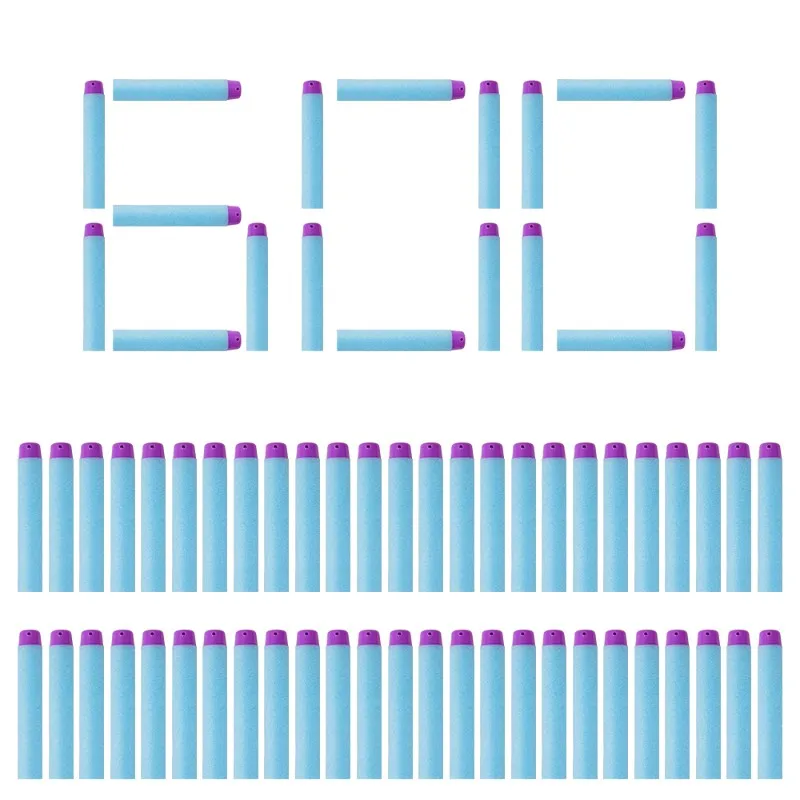 sky pu tip 600pcs 600 шт для пуль Nerf, мягкая полая головка 7,2 см, запасная игрушка дартс, пули для пуль серии Nerf, бластеры, рождественский подарок для детей - Цвет: sky pu tip 600pcs
