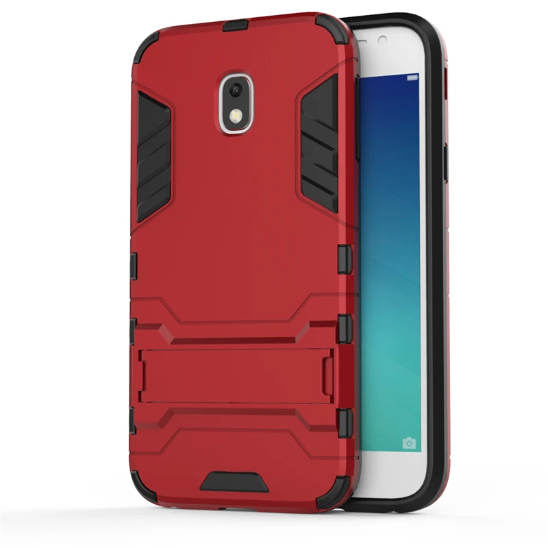 2 in 1 Hard PC+Soft Silicone TPU Rugged Rubber Kickstand Case For SAMSUNG Galaxy J3 2017 J330F Armor Shockproof Phone Cover Capa |