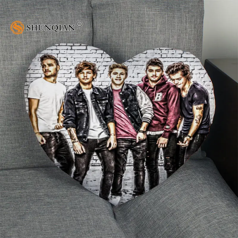 Горячая Распродажа One Direction в виде сердца Форма Наволочка на заказ молния Размер 41