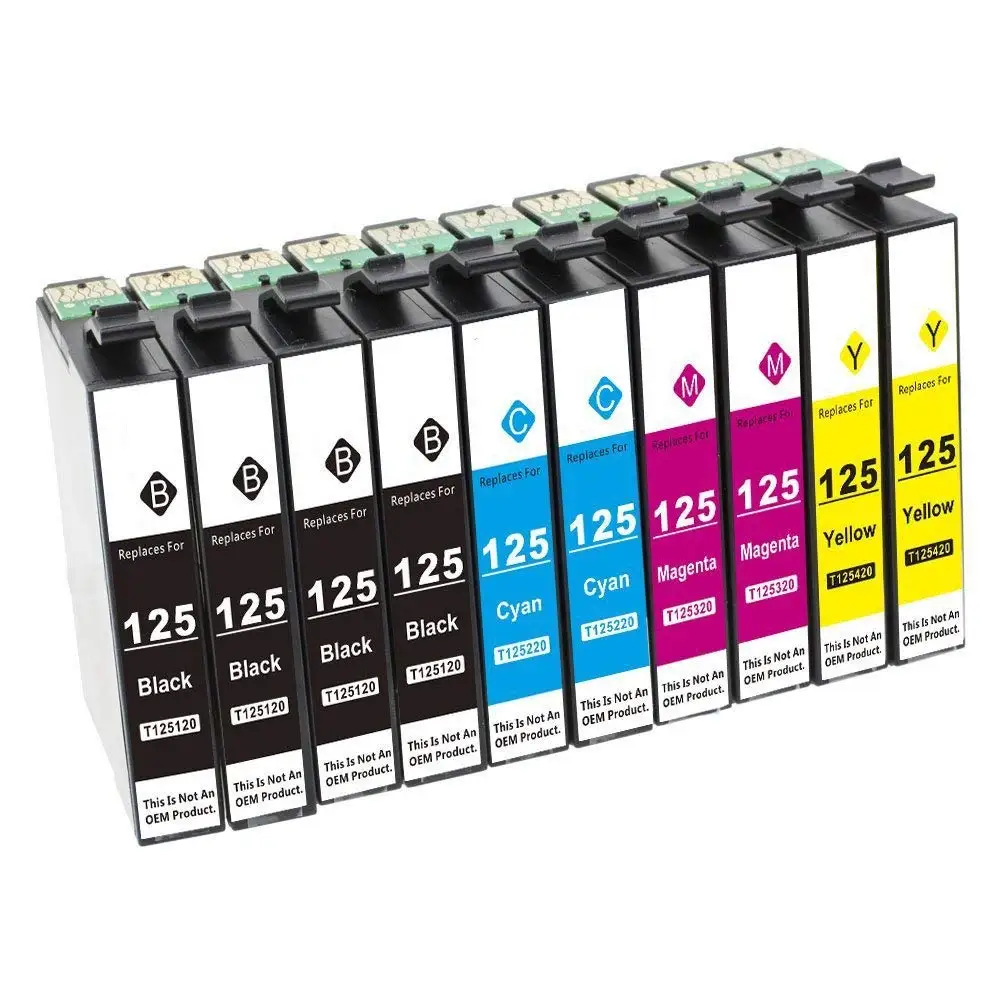 10 Pack Compatible Ink Cartridges for Epson125 Compatible With Epson Stylus NX125 NX230 NX420 NX625 WORKFORCE 320 323 520