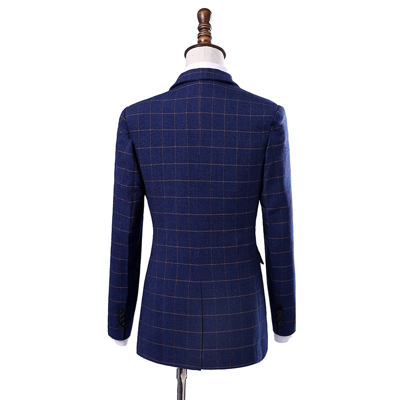 Linyixun 2018 костюм mariage homme из 3 предметов высококачественный шерстяной твидовый