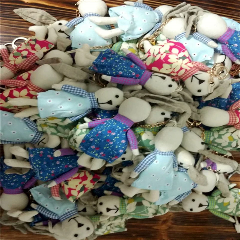 Новинка 2019 хлопковая льняная игрушка ручной работы с кроликом брелок из