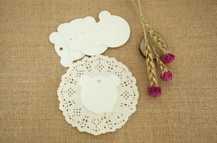 100 шт./компл. милые бирки сделай сам из крафт-бумаги этикетка в форме мини-медведя