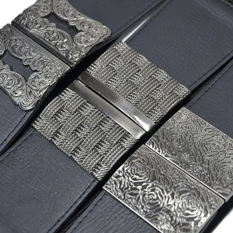 Luxury Brand 2018 Fashion New Ladies Elastic Girdle 3 Style Retro Pattern Buckle Decorative Wide Belt Casual Alloy Belts Bg-973 |