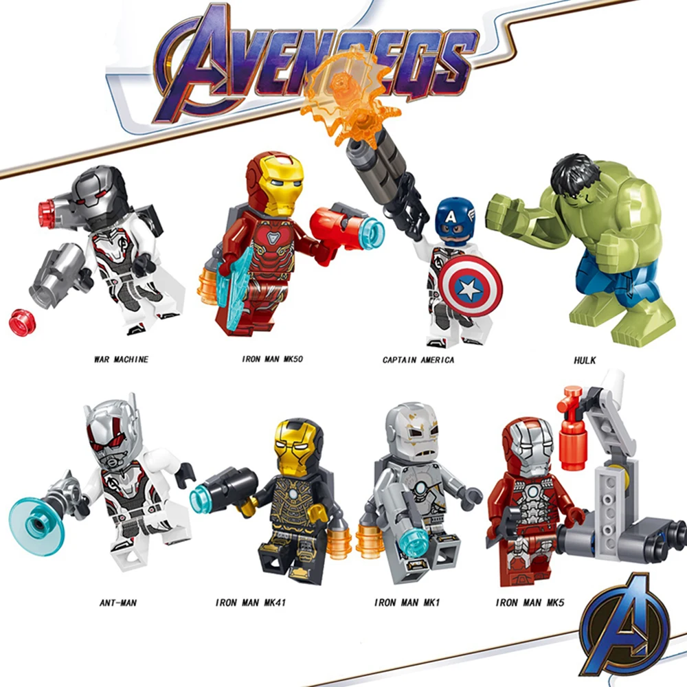 Конструкторы Marvel Avengers endgame конструкторы Халк танос Человек паук Бэтмен Супер