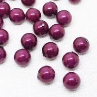 half drilled 8 12mm dark red shell pearl round beads 20pcs for diyjewelry makingwe provide mixed wholesale for all items