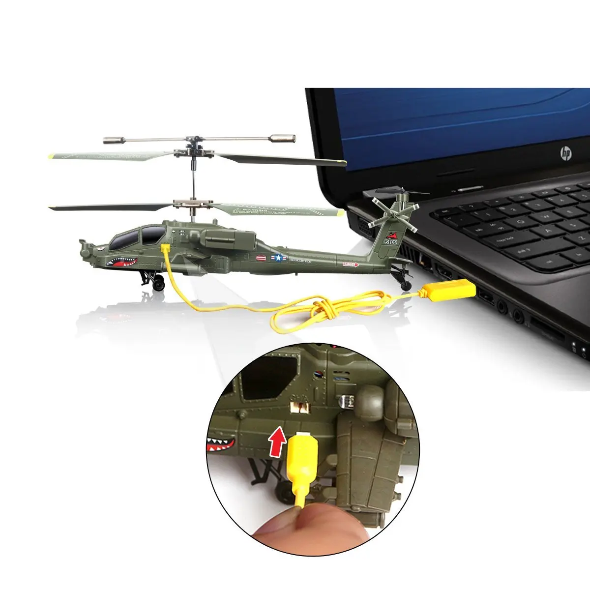 Новейший оригинальный S109G 3CH RC ударный вертолет AH-64 Апач имитация внутреннего