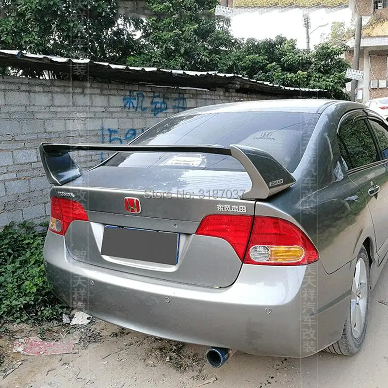 Спойлер для Honda Civic FD2 2006-2011 Неокрашенный задний спойлер на крыло крышу АБС-пластик