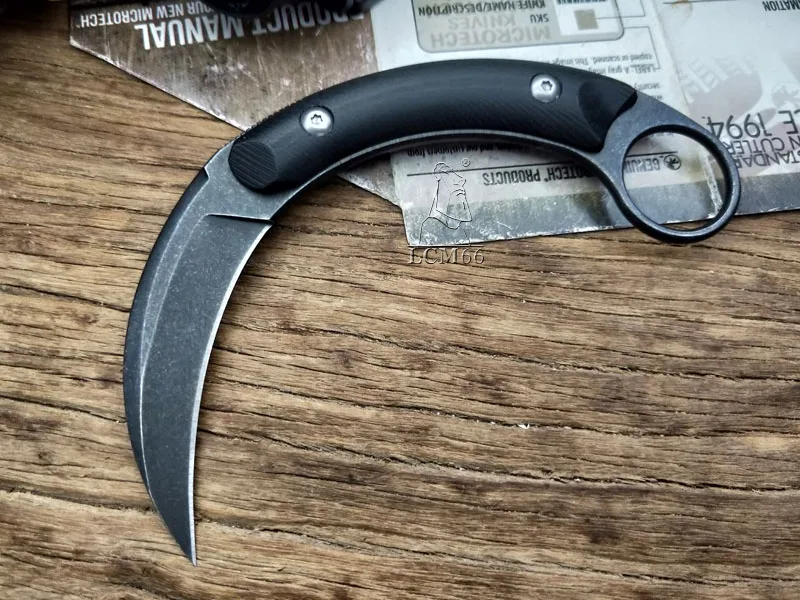 Black blade LCM66 tactical karambit High-end D2 steel scorpion claw knife outdoor camping jungle survival battle Fixed blade self defense cs - Цвет: Black blade
