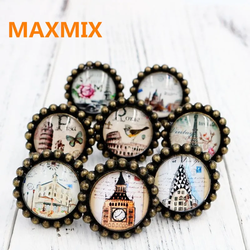 Хрустальная ручка с одним отверстием в американском стиле ретро для выдвижного