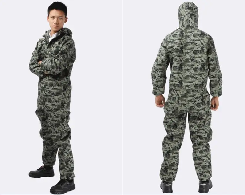 S-4XL, новинка, Мужская камуфляжная одежда, цельная рабочая одежда, комбинезон, костюм для ремонта машин, пыленепроницаемый комплект с капюшоном