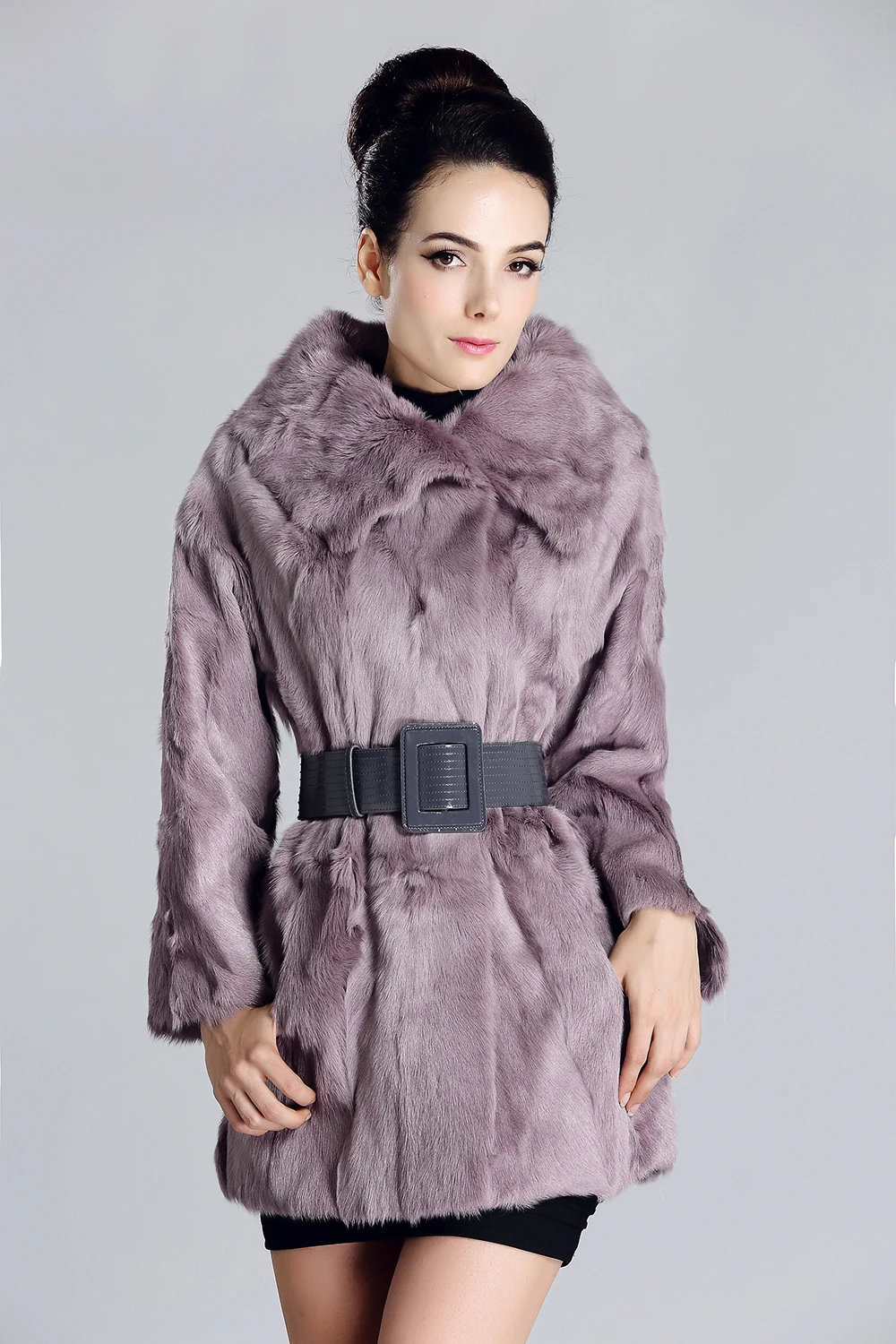 Falapu зимное женское пальто шуба из натурального меха женский козлик верхняя