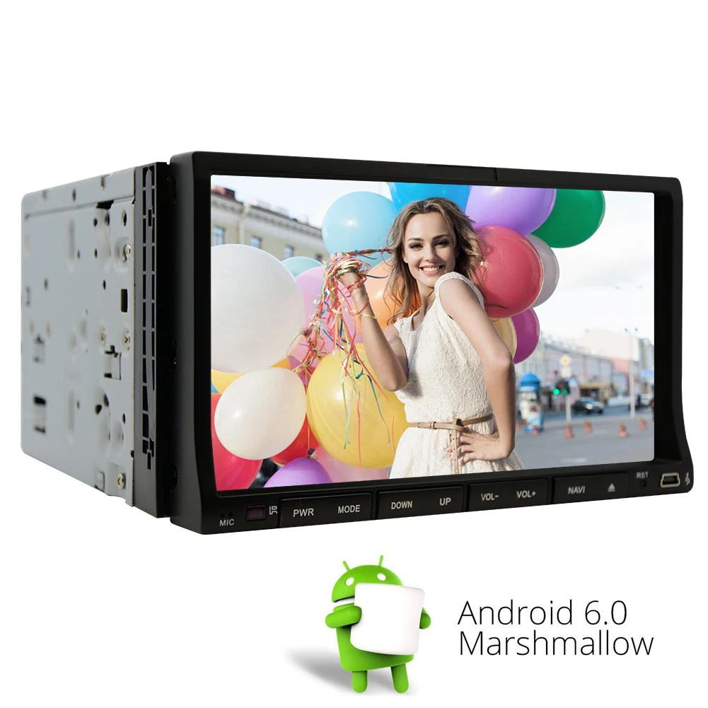 Автомагнитола 2 DIN универсальная с GPS навигацией Wi Fi Android 6 0 7 дюймовым экраном DVD