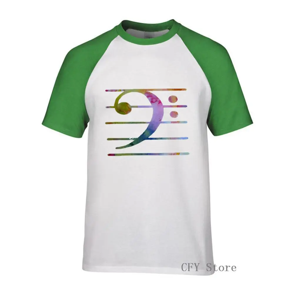 Мужские футболки Bass Clef music notes Clothing футболка с коротким рукавом из 100% хлопка