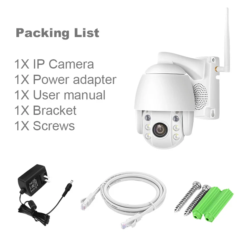 Супер мини PTZ купольная WIFI IP камера 1080P наружная 5x оптическая зум 2MP Беспроводная IR