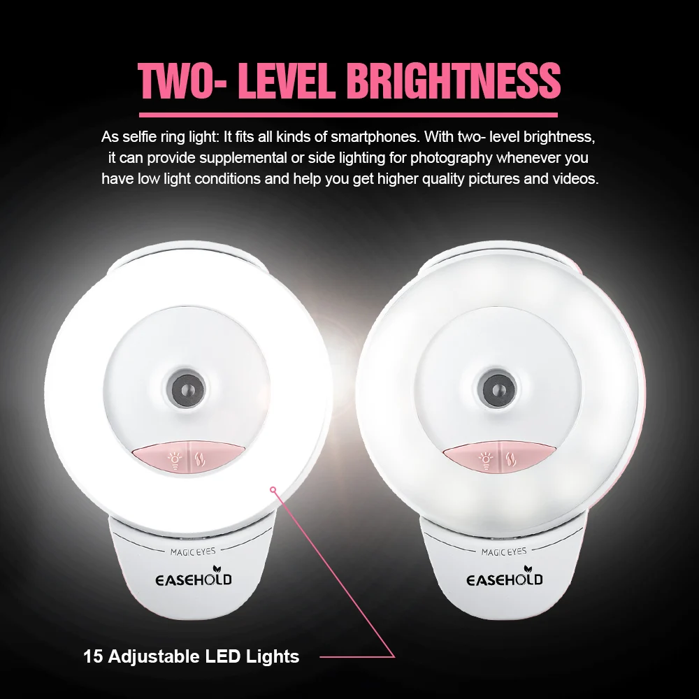 EASEHOLD мини удобный 2-в-1 Selfie Ring Light Ультразвуковой увлажнитель воздуха диффузор
