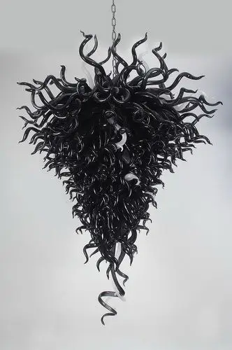 Современная черная дутая стеклянная декоративная подвессветодиодный