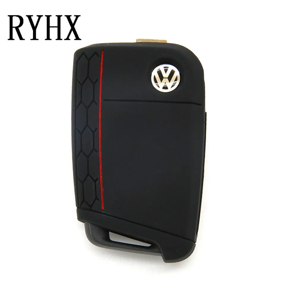 Силиконовый чехол для ключей Крышка Volkswagen Golf 7 MK7 Skoda Octavia A7 защита ключи сумка