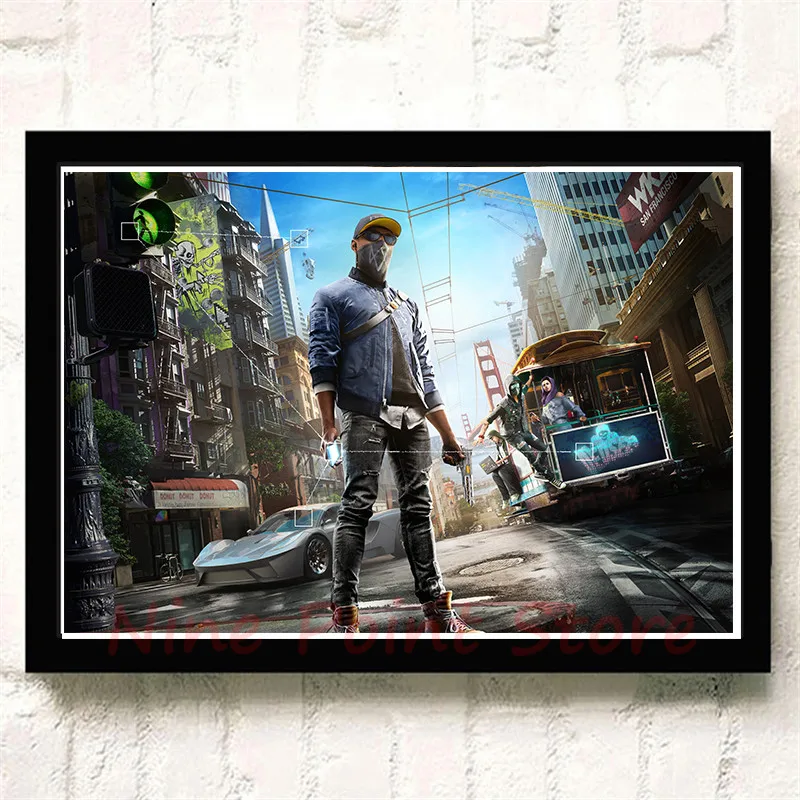 Watch Dogs бумажные плакаты с покрытием, игра, домашний интерьер, украшение, рисунок, ядро, наклейки на стену, бескаркасные