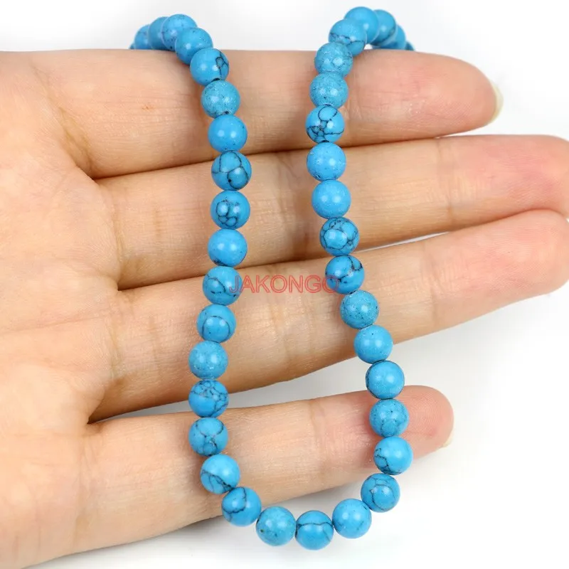 Лидер продаж круглые бусины из Королевского синего камня 4 мм 6 8 10 для