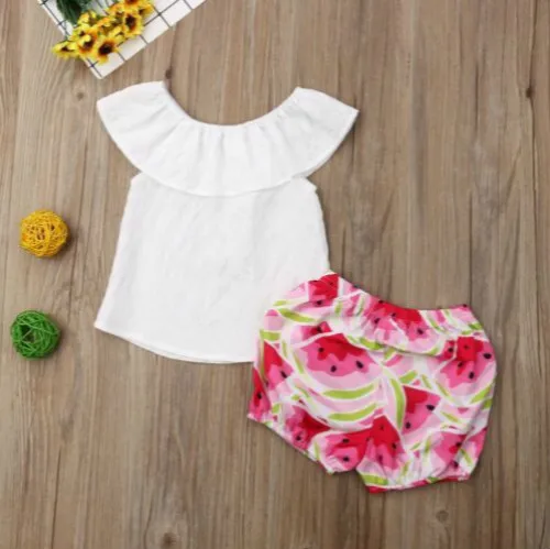 Модные детские нагрудники для маленьких девочек комплект из 2 предметов Футболка