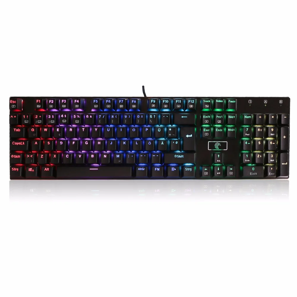 Z 88 Немецкая раскладка с подсветкой Механическая игровая клавиатура RGB