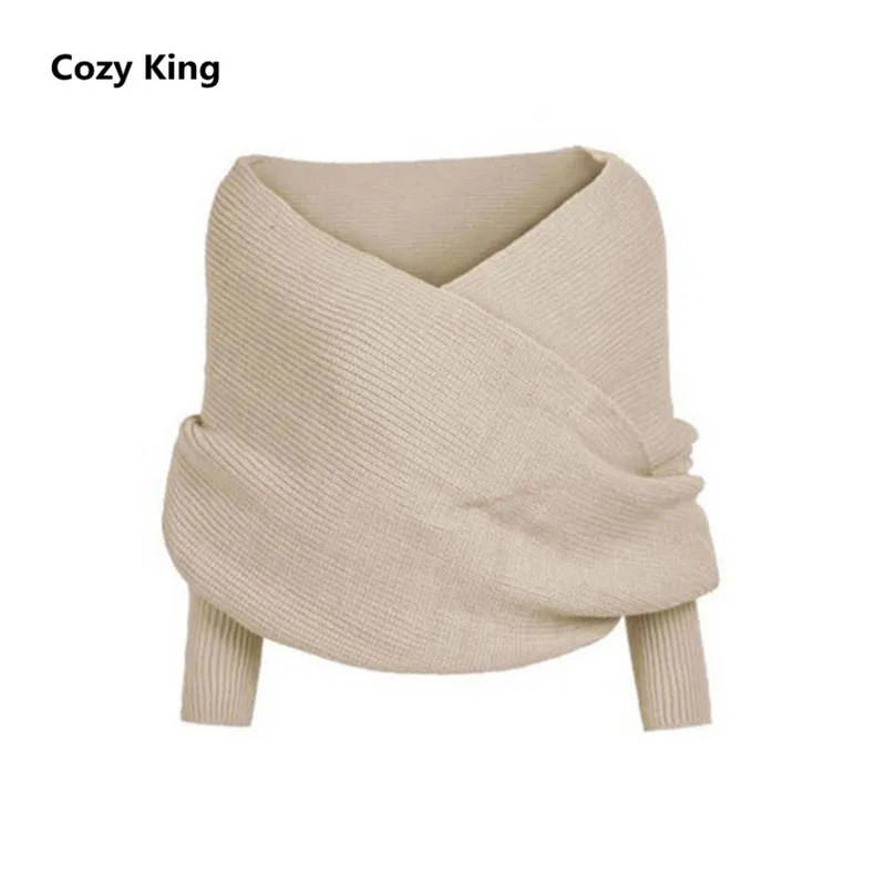 Cozy King women sweater pullovers 2018 hot new spring autumn casual fashion v neck solid color strapless sexy knitted sweaters | Женская