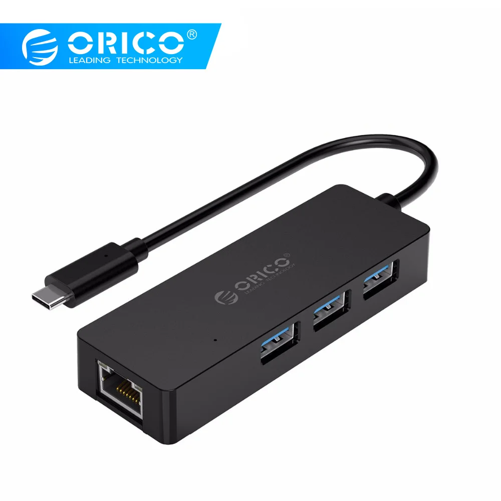 USB Концентратор ORICO 4 в 1 Type-C к RJ45/USB3.0 концентратор Мини Deak адаптер 15 см
