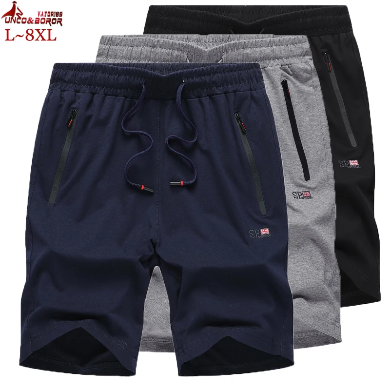 Мужские шорты размера плюс L ~ 8XL летние модные мужские пляжные 100% хлопок вязаные