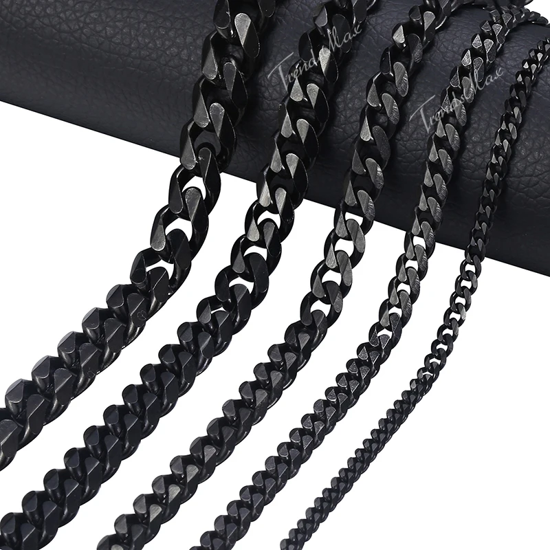 Ожерелье из нержавеющей стали для женщин и мужчин колье цвета золото черный