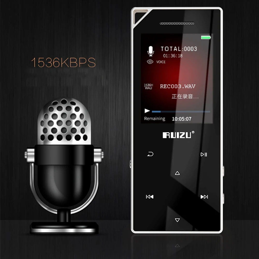 Металлический MP3 плеер RUIZU D05 с поддержкой Bluetooth 8 Гб|MP3-плееры| |
