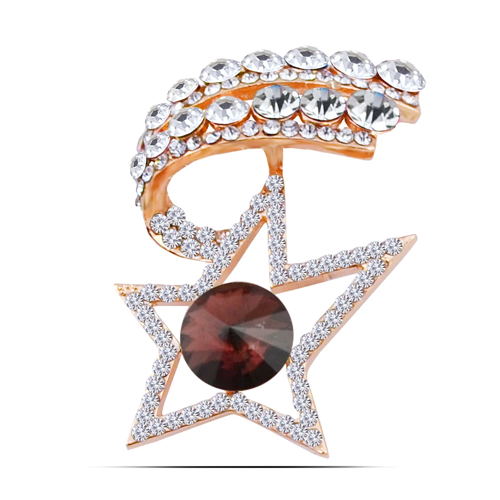 Zhen томоми простой пирсинг пентаграмма Кристалл шарф корсаж пряжки брошь Шпильки