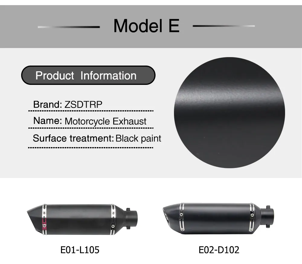 ZSDTRP Универсальный Мотоцикл Байк выхлопной Escape изменение скутер Akrapovic глушитель подходит для большинства мотоциклов ATV
