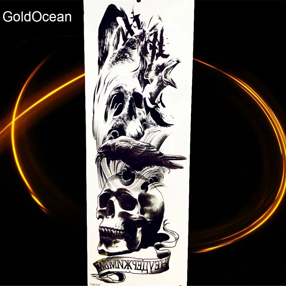 

King of Forest Black Tiger Large Arm Temporary Tattoo Stickers For Men 48*17CM WOmen Makeup Body Art Fake Water Transfer Tattoos