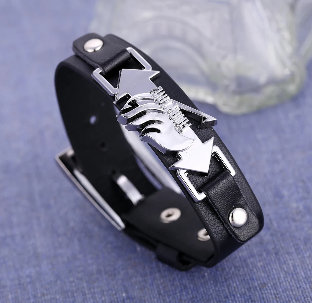 Кожаные браслеты Феи хвост для женщин черный браслет с подвесками мужчин мужские