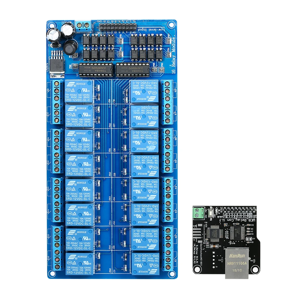 Модуль управления LAN WAN сетевой веб-сервер IP TCP RJ45 порт+ 16 канальный реле для расширения платы для iOS Raspberry Pi 16 CHs реле